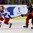 ZLIN, CZECH REPUBLIC - JANUARY 8: Russia's Tatyana Shatalova #15 skates up ice under pressure form Canada's Alexa Vasko #11 during preliminary round action at the 2017 IIHF Ice Hockey U18 Women's World Championship. (Photo by Andrea Cardin/HHOF-IIHF Images)